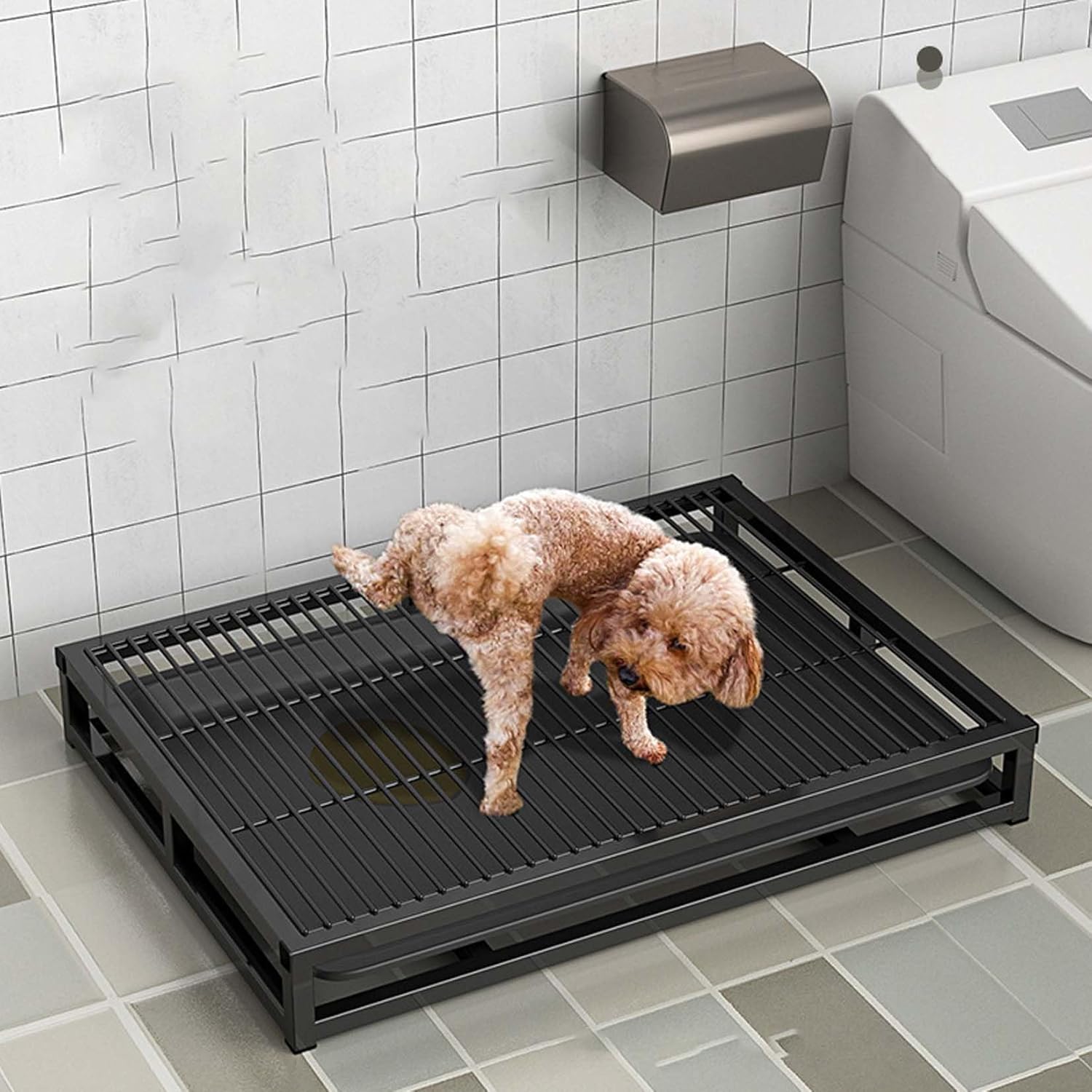 BNEI Dog Litter Box, Bottom Drawer, Easy to Clean, Black (B)