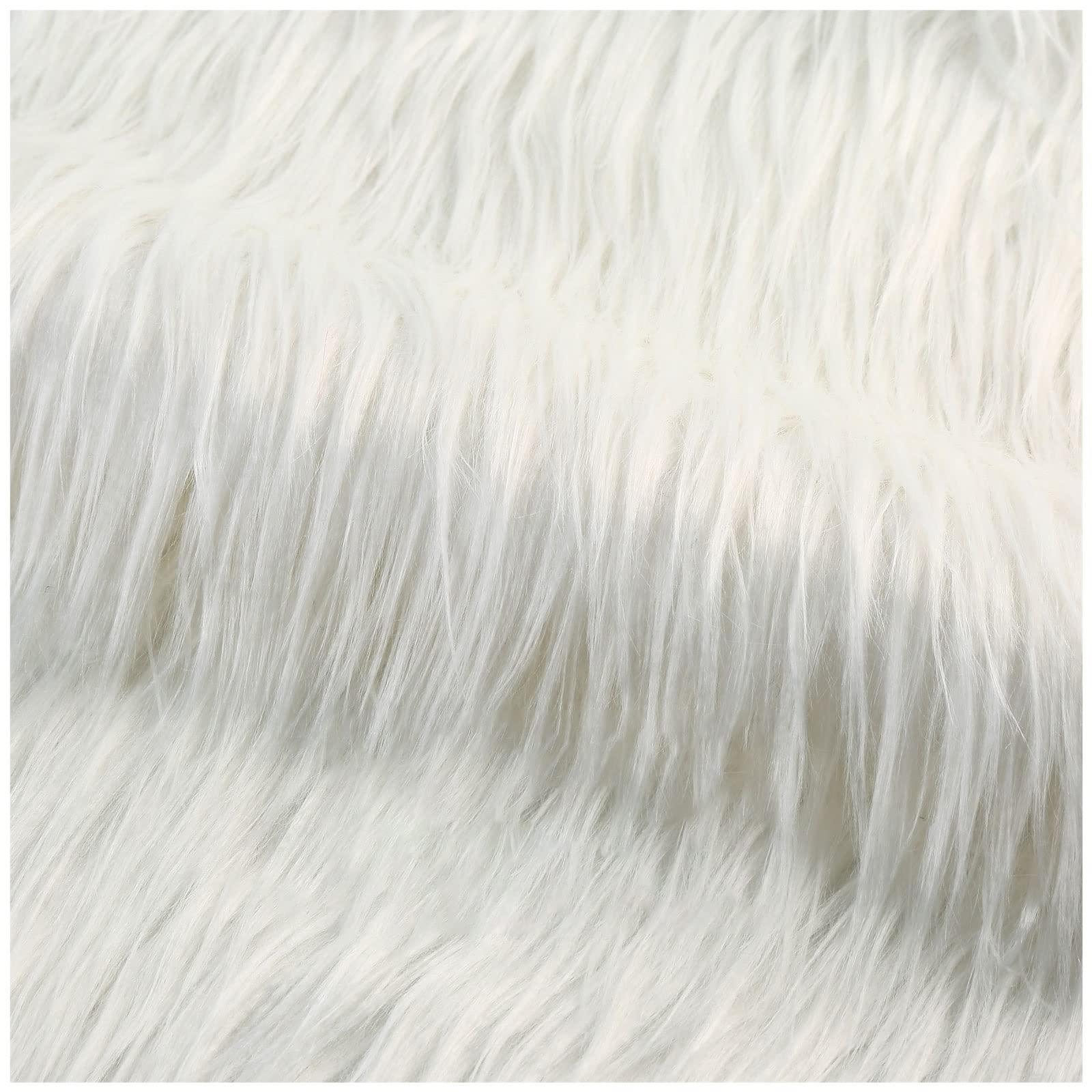 AITAF Faux Fabric Fur 180cm Wide Shaggy Artificial Fur Fabric Faux Fluffy Fur Sewing Fabric for Patches Crafts Costume Camera Floor Decoration (Color : White)