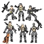 HAPTIME Army Men Action Figures with Weapons, Toy Soldiers for Boys, Plastic Army Toys for Boys 6-8, Birthday Gift for Military Collectors (6Pcs Gray)
