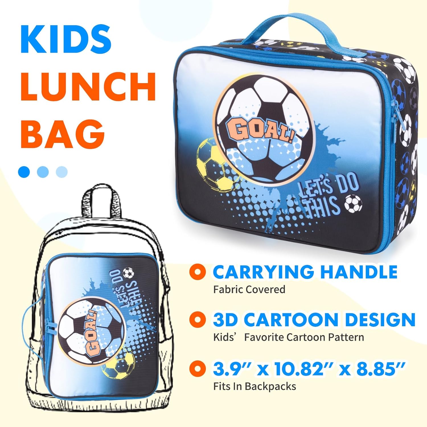 Kids Bento Lunch Box Set with 1200ml Leak-Proof Lunch Containers with 3 Compartments, 22oz BPA-Free Water Bottle, Insulated Lunch Bag for Back to School Kids Girls Boys