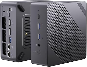 CHUWI AuBox AI Mini PC Up to 73 TOPS World Strongest AMD Ryzen AI 9 365 32GB DDR5+1TB SSD AI Accelerated Mini Gaming PC 10C 20T Up to 5GHz HDMI/DP/USB4 Screen 8K Output 2.5Gbps LAN x 2 Windows 11 Pro Mini PC All Metal High Heat Dissipation Low Noise AI Development and Commercial Use