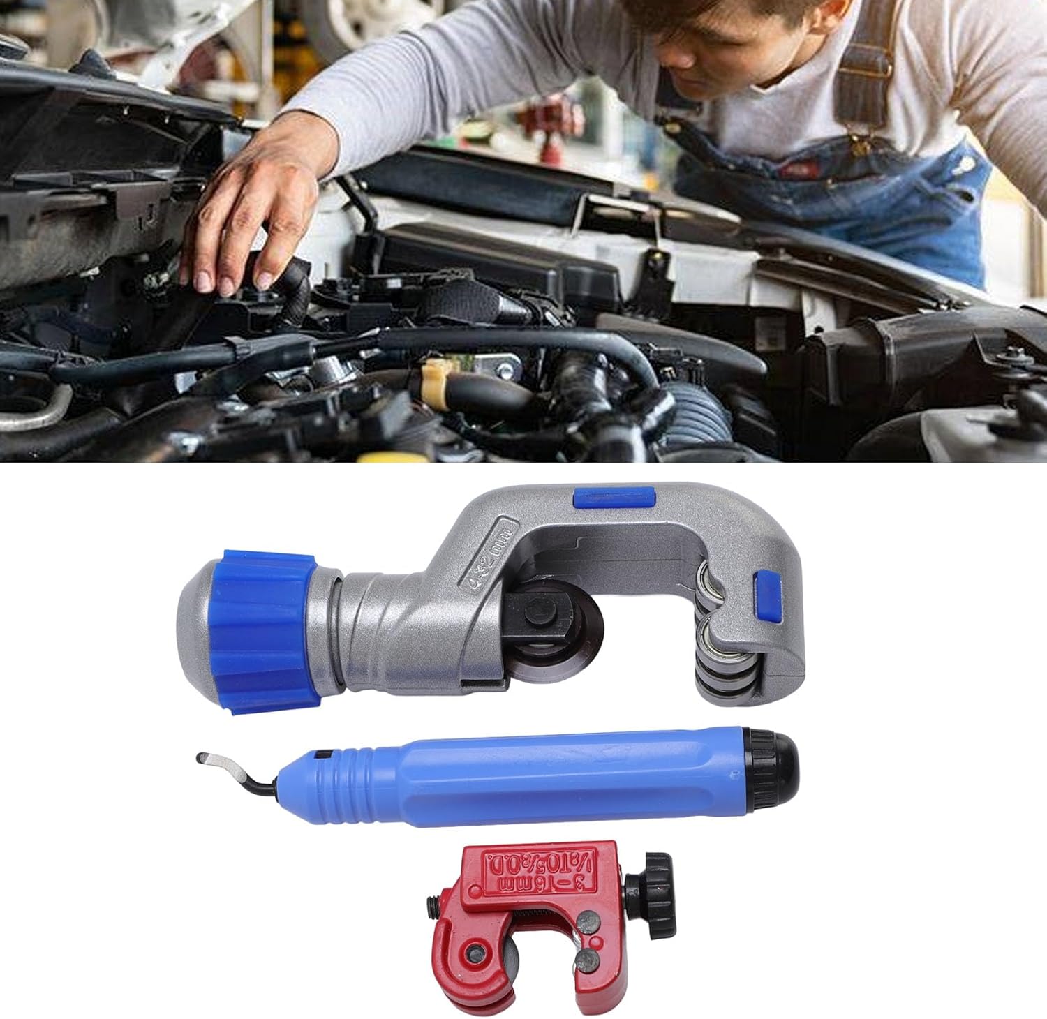 Tubing Cutter Set Precise Cutting High Strength Metal 3/16in to 2in Tube Cutter for Most Hydraulic Braking Systems and Transmission Systems
