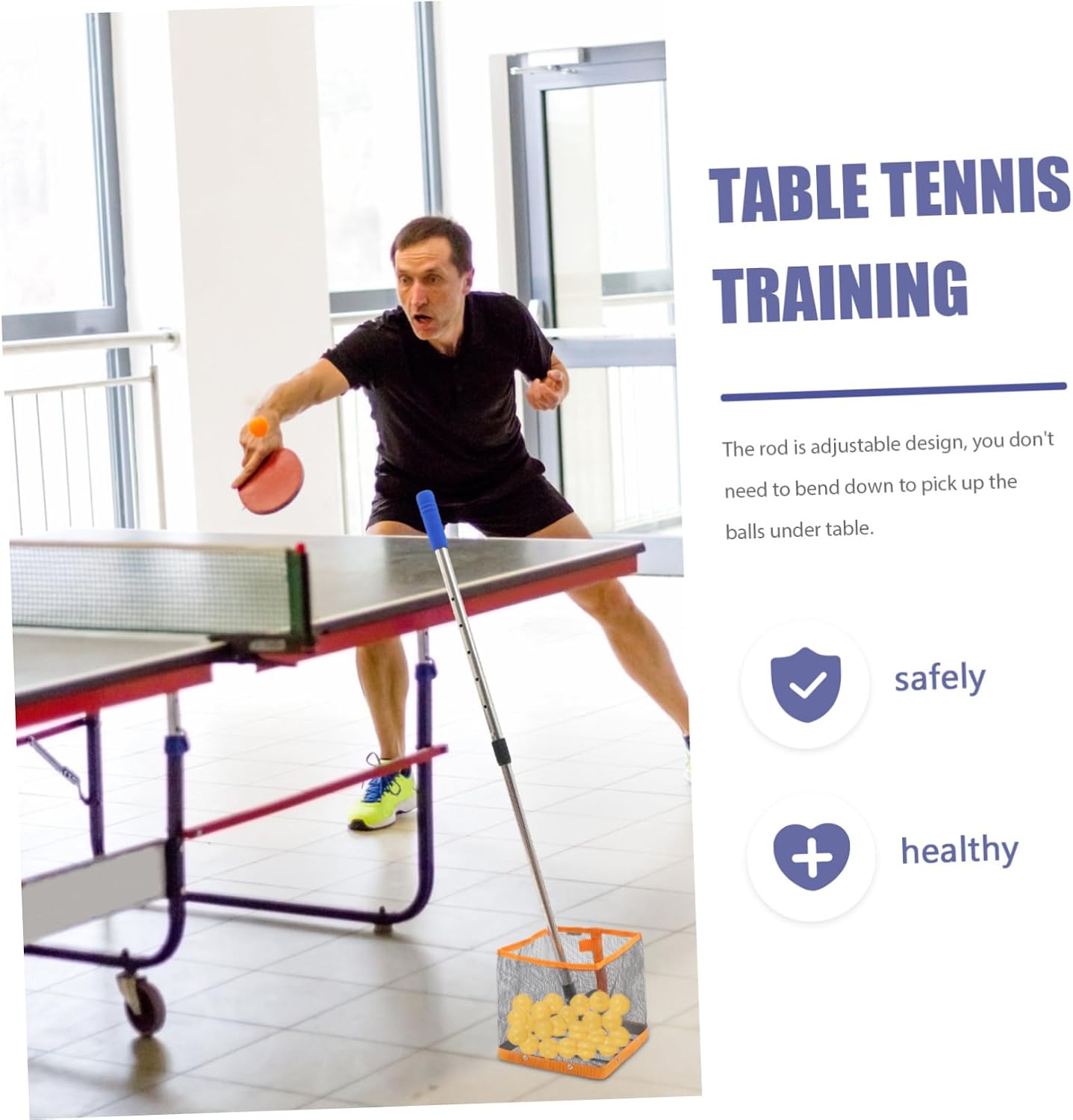 Milisten Table Tennis Ball Picker Pong Ball Tool Indoor Tennis Accessory Lightweight Catcher