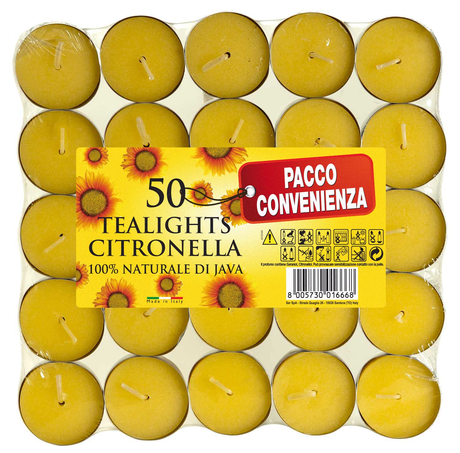 Price's Candles Citronella Scented Tealights | Protects from Unwanted Flies & Insects | Pack of 50