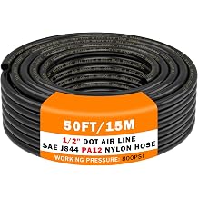 CheeMuii 50 قدم 1/2 بوصة DOT Air Line PA12 نايلون 1/2 أنبوب هوائي SAE J844 خرطوم هواء DOT 15 متر 1/2 بوصة OD خط خرطوم أنابيب الهواء الهوائي