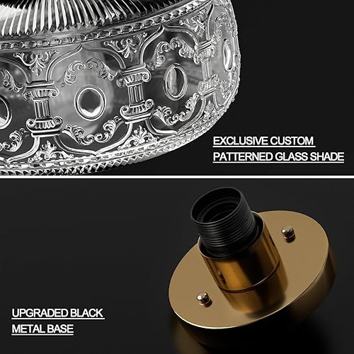 Miniatura 8 de Lámpara de techo semiempotrada, lámpara de techo de cocina vintage dorada, lámpara de globo de vidrio cercana a la iluminación moderna de cristal