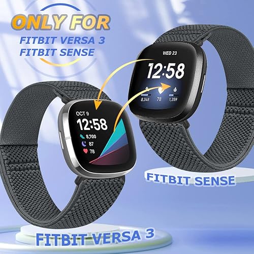 Miniatura 4 de Tiptops Paquete de 10 bandas elásticas compatibles con Fitbit SenseFitbit Versa 3 bandas Fitbit Versa 4 bandas para mujeres y hombresFitbit Sense 2