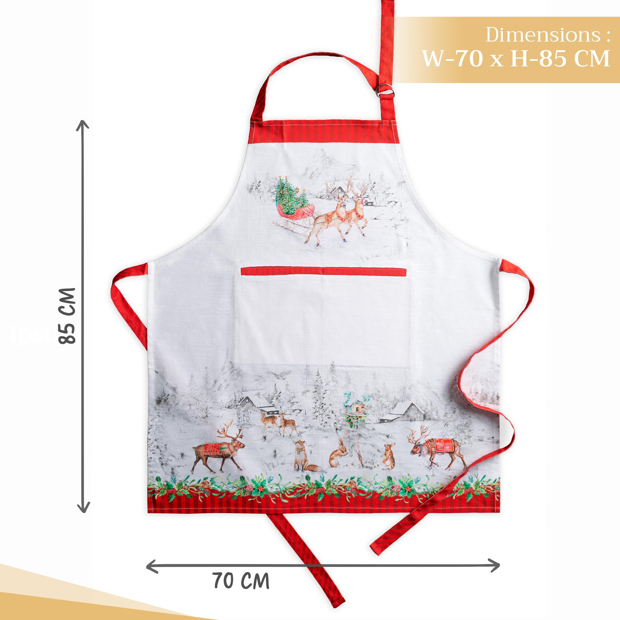 Maison d' Hermine 100% Cotton Apron for women with Pocket Kitchen Chef Autumn Apron for Men Cooking Gardening Server Waitress Maid - Image 4