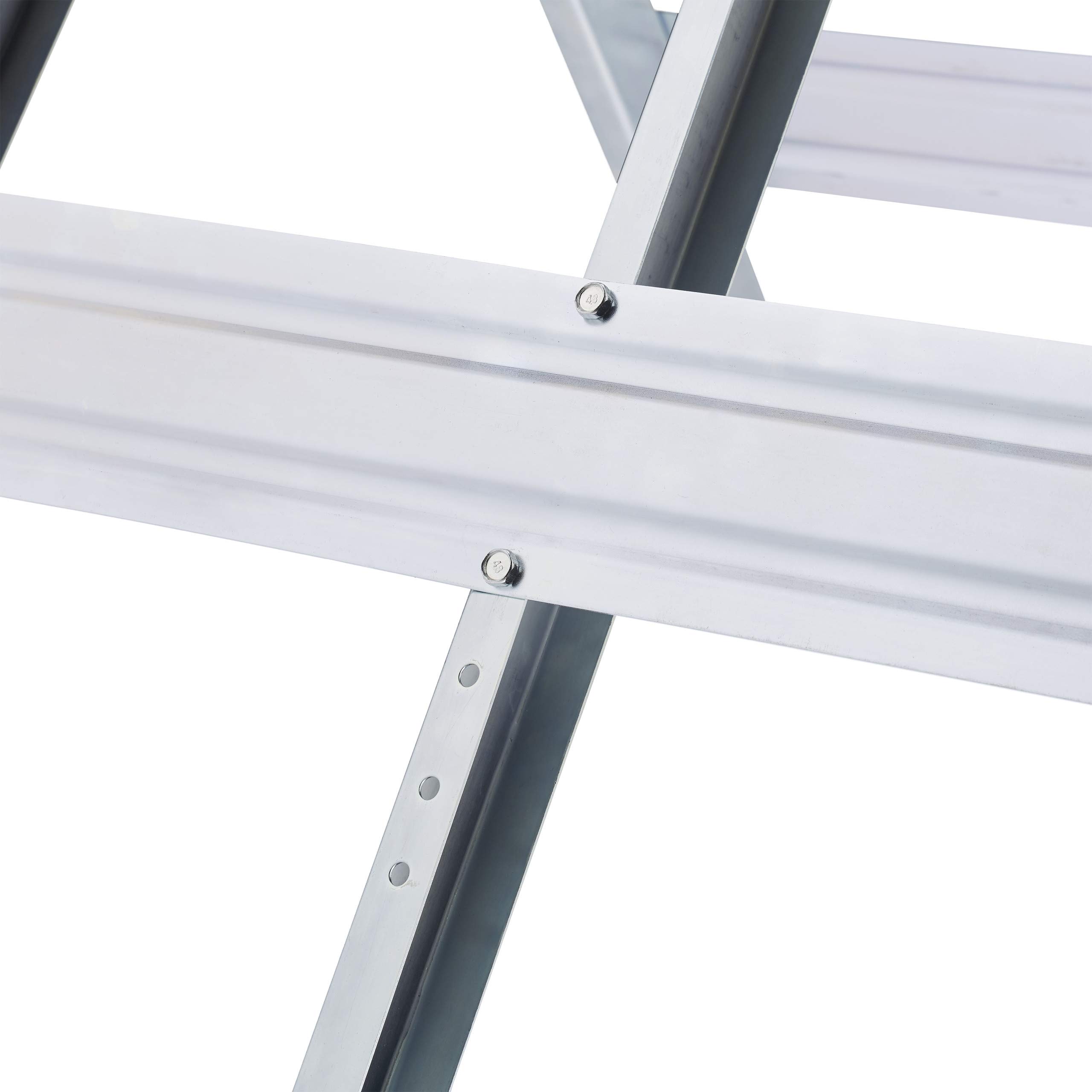 Relaxdays Chevalet de sciage, couper le bois, pliable, support tronçonneuse, acier, HxLxP: 81 x 75,5 x 81 cm, argenté