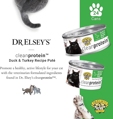 Miniatura 2 de Dr. Elsey's cleanprotein - Alimento húmedo para gatos con receta de pato y pavo, latas de paté de 5.3 onzas (paquete de 24)