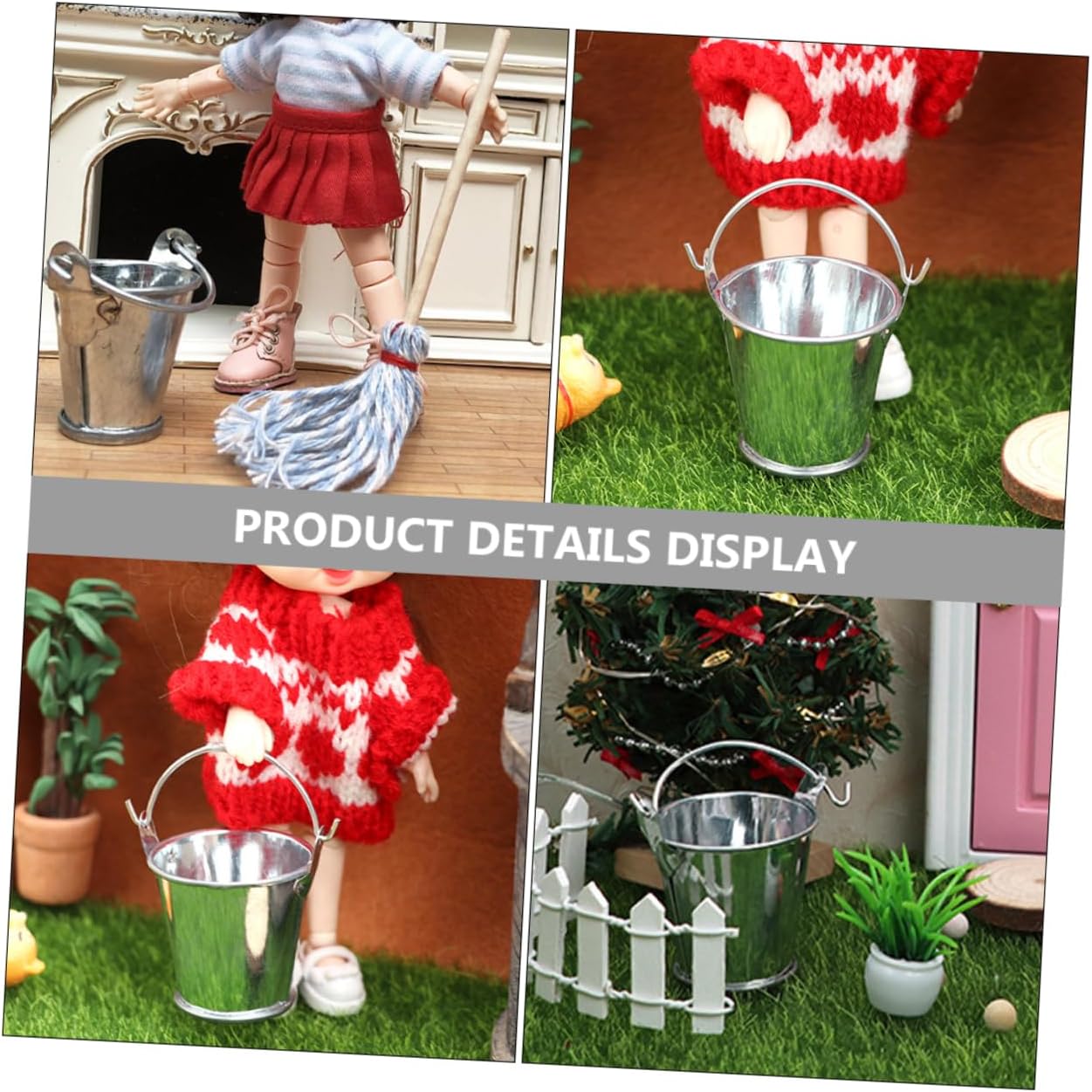 30pcs Miniature Bucket Model for Boys and Girls Simulated Mini Pail Toy Miniature Garden Pot for Succulents Plants