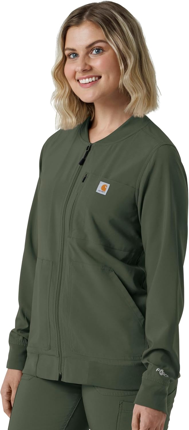 Carhartt Womens Women's Force® Cross-Flex Lightweight Scrub Jacket - Image 5