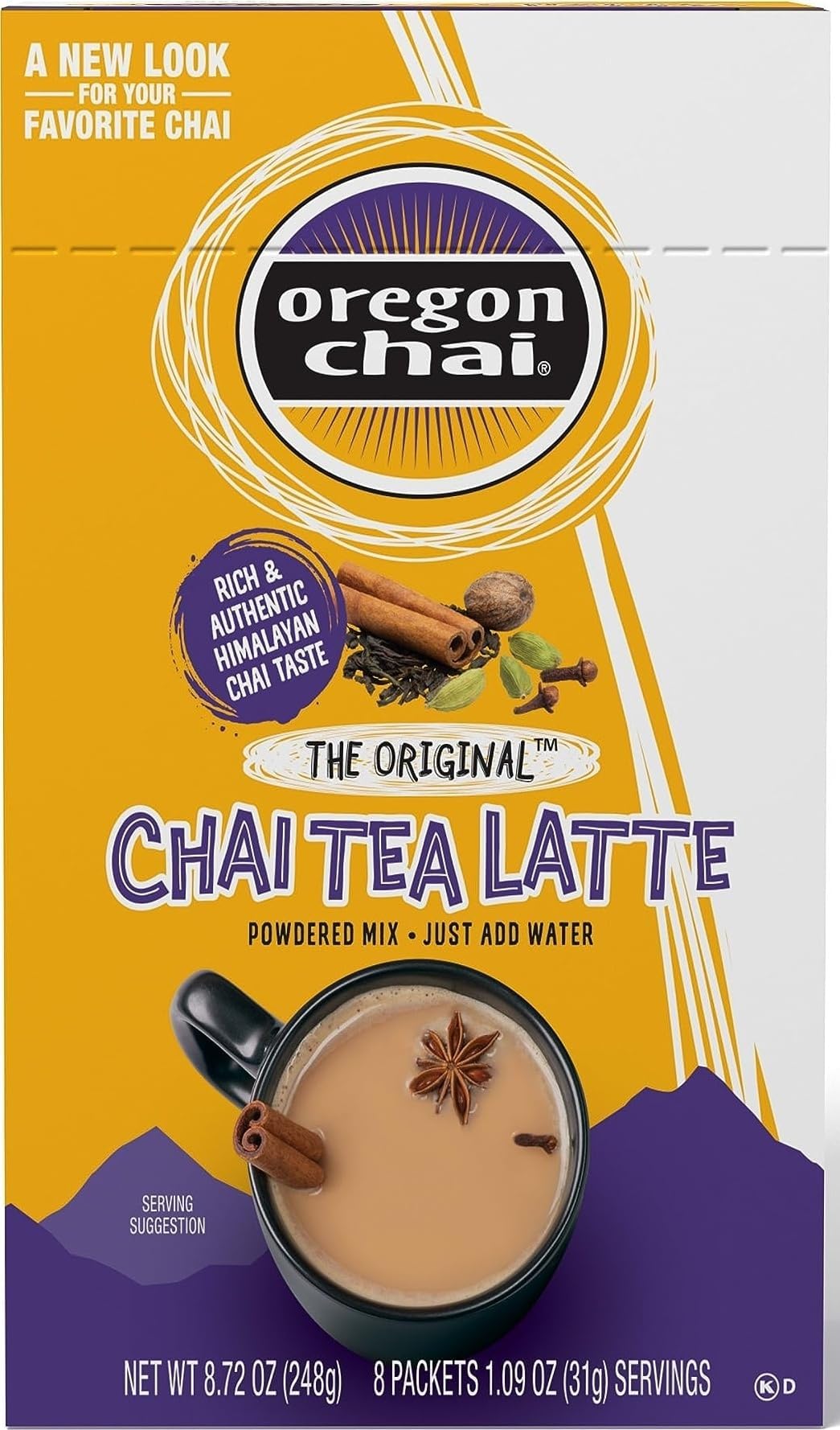 Oregon Chai Original Dry Chai Latte Mix, 8 Count (Pack of 1)