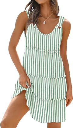 Disamer Summer Dresses for Women 2026 Sundresses Vacation Sleeveless Beach Swimsuit Cover Ups Spring Outfits Casual Sun Dress