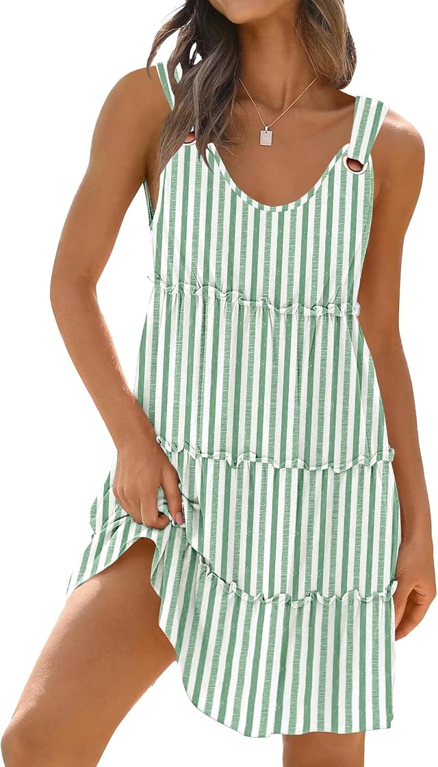 Disamer Summer Dresses for Women 2026 Sundresses Vacation Sleeveless Beach Swimsuit Cover Ups Spring Outfits Casual Sun Dress