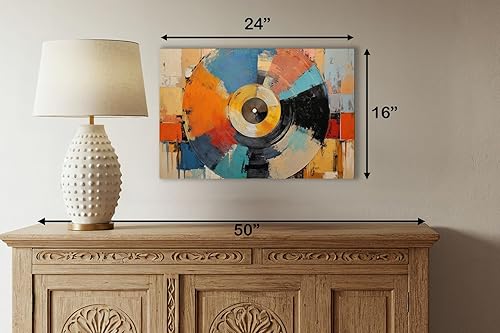 Miniatura 4 de LuxeWood Lienzo artístico para pared, impresiones temáticas musicales medianas y grandes para sala de estar, oficina, estudio, Airbnb, decoración de