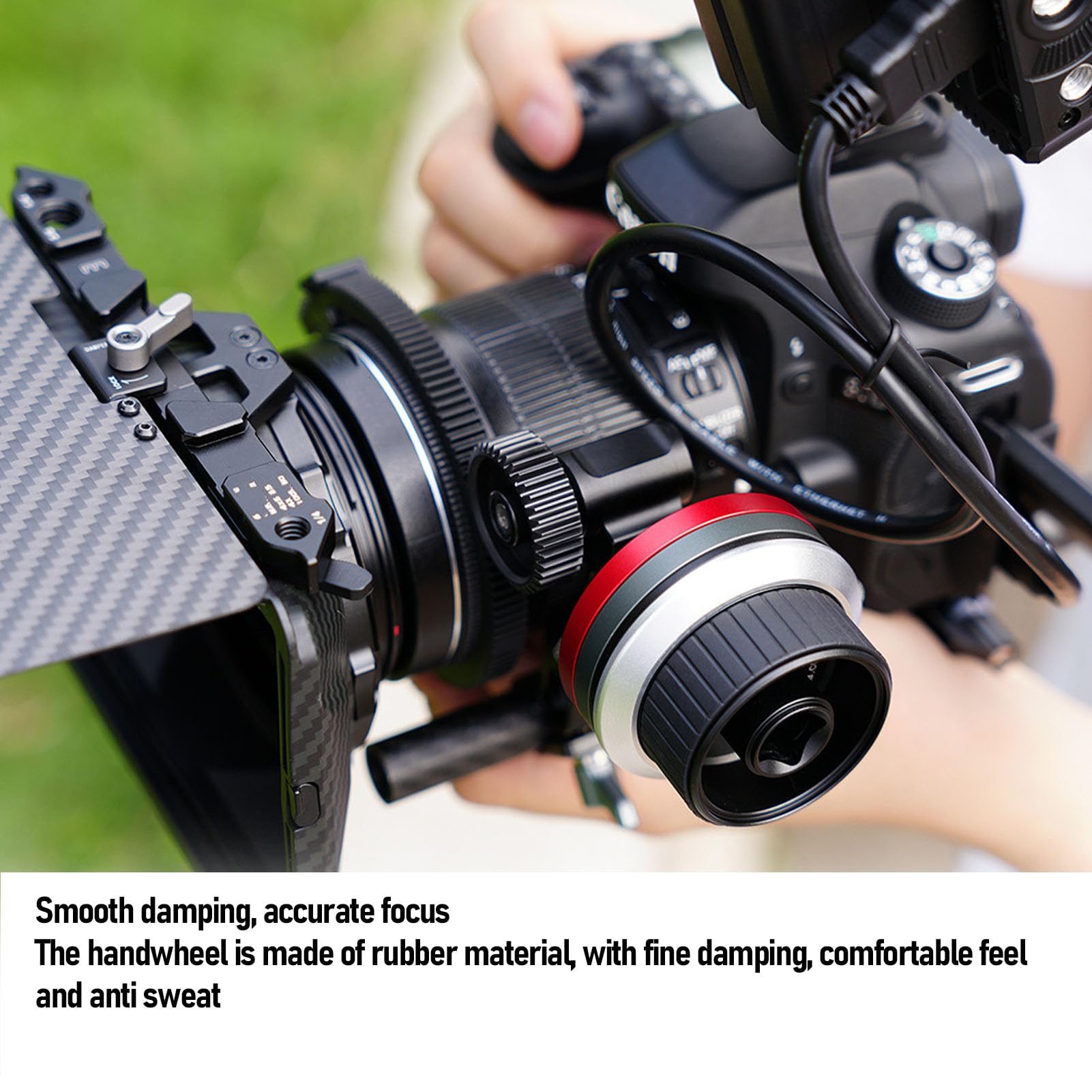 Camera Focus Puller Aluminum Mirrorless Camera Follow Focus Lens Gear Ring Handwheel Rod Clamp for Video Photography