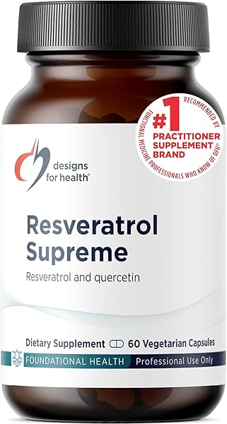 Designs for Health Resveratrol Supreme - Trans Resveratrol from Japanese Knotweed + Quercetin - Healthy Aging + Cardiovascular Support Supplement, Non-GMO (60 Capsules)