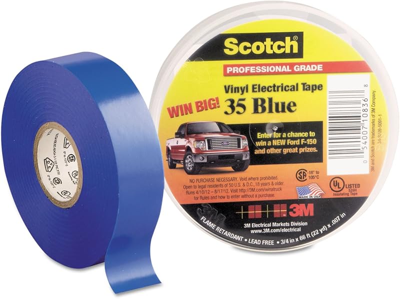 Company Electrical Tape, Blue Vinyl, Professional Grade, 3/4-In. x 66-Ft.