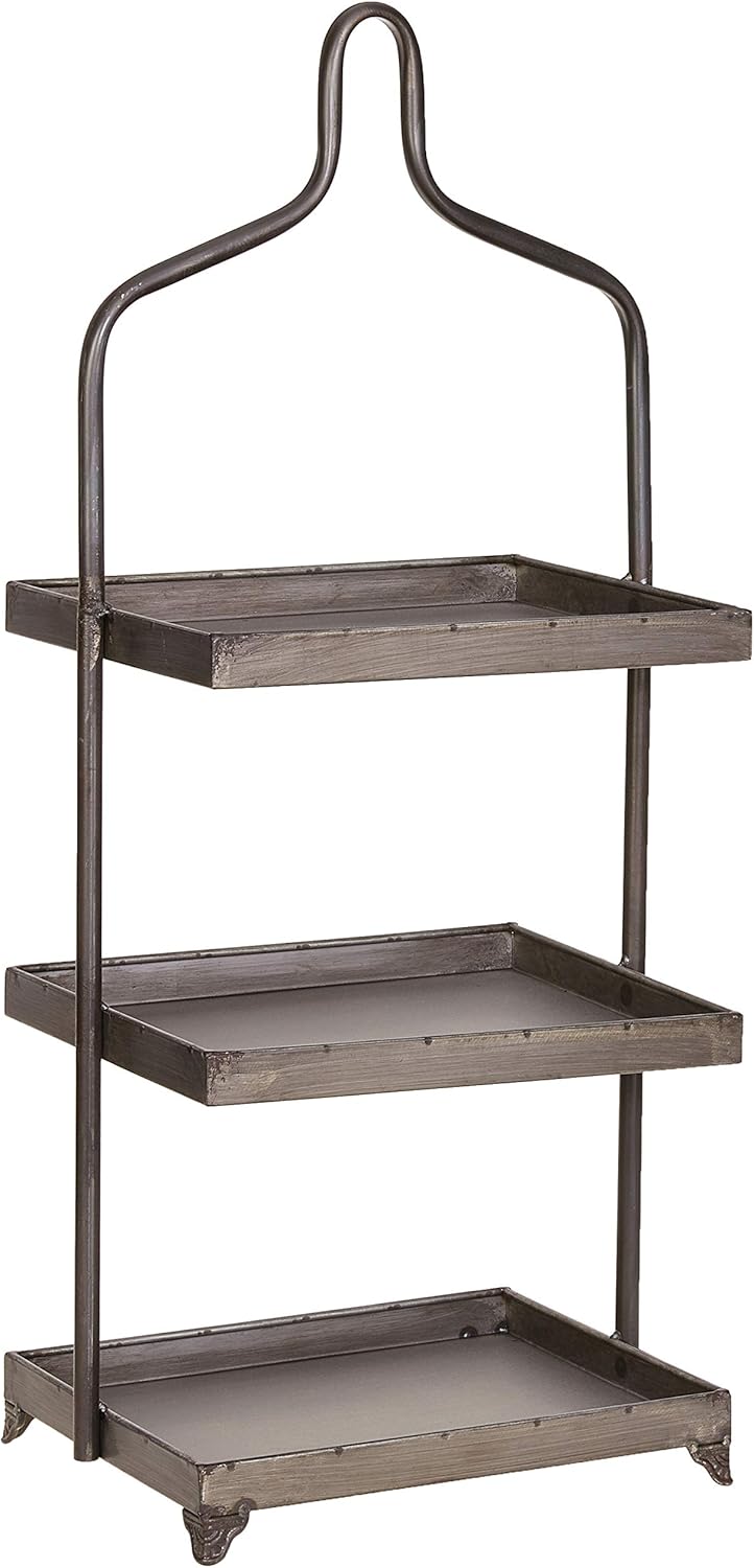 Kalalou Three Tiered Metal Cupcake Display, One Size, Gray (CLL1014)