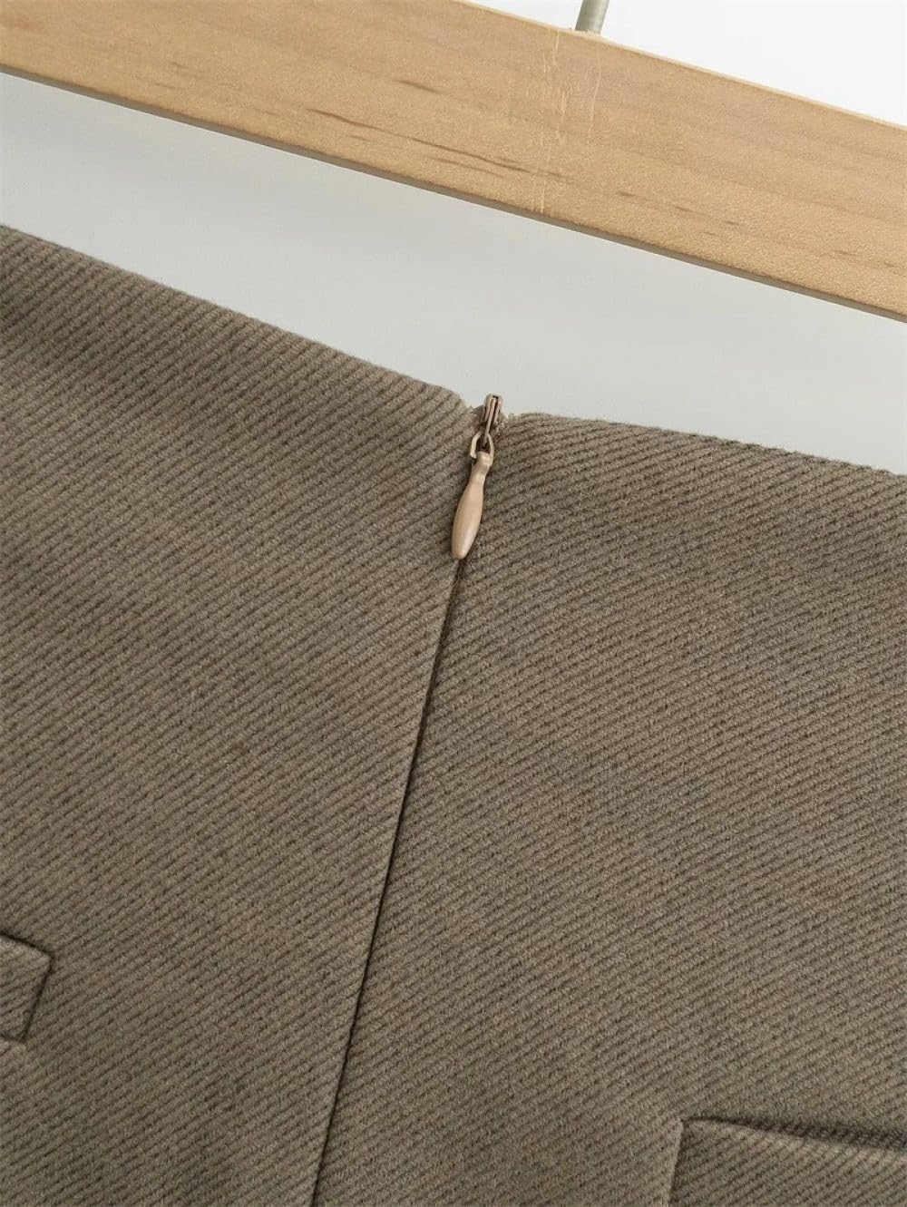 Falda Corta De Mujer - Minifalda De Sarga para Mujer, Falda De Traje, Falda Pantalón De Color Sólido con Cremallera Simplemente Delgada Y Cintura Alta
