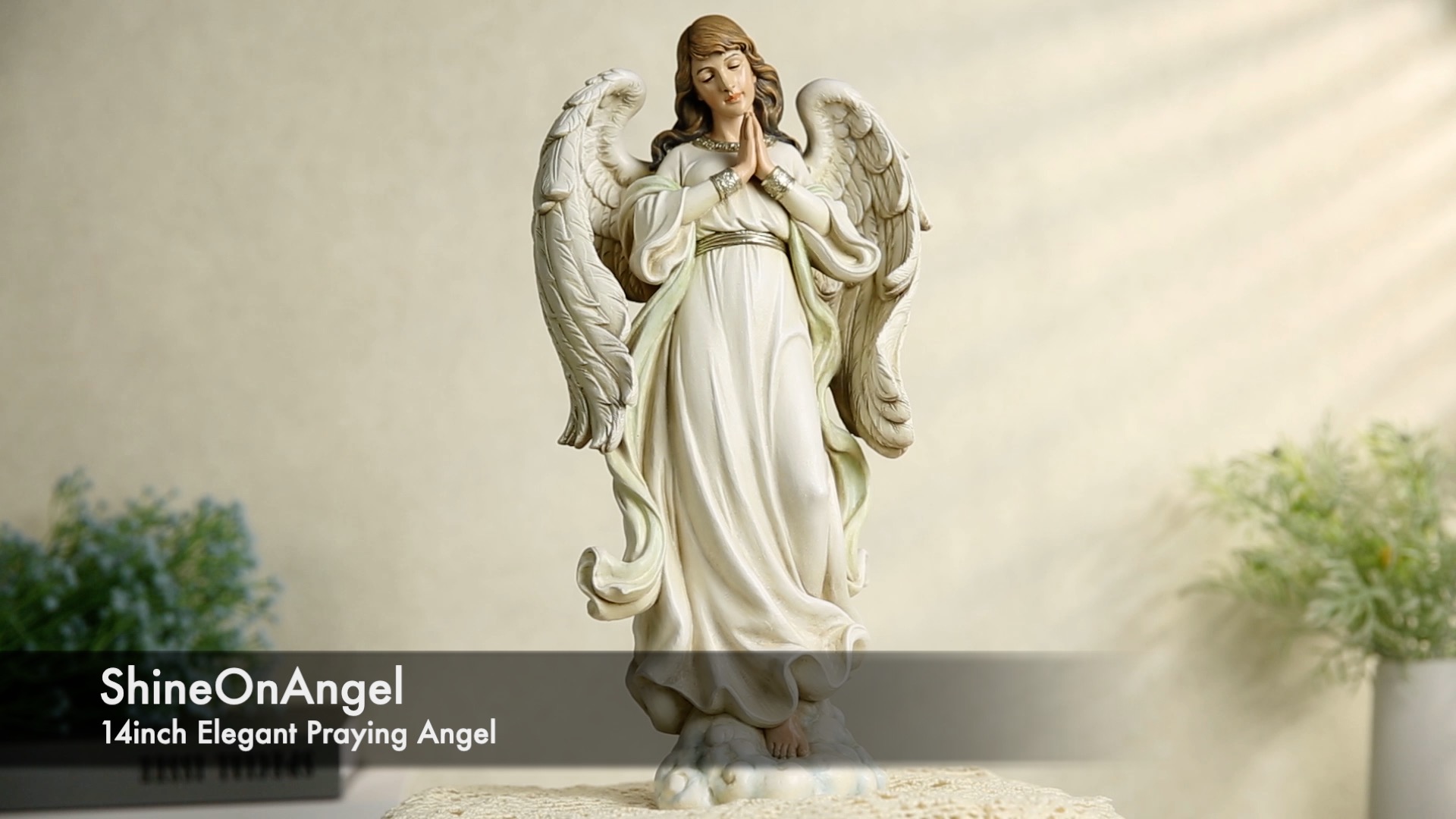 Estatua de Ángel Orante 14 Pulgadas para Decoración Interior miniatura 7