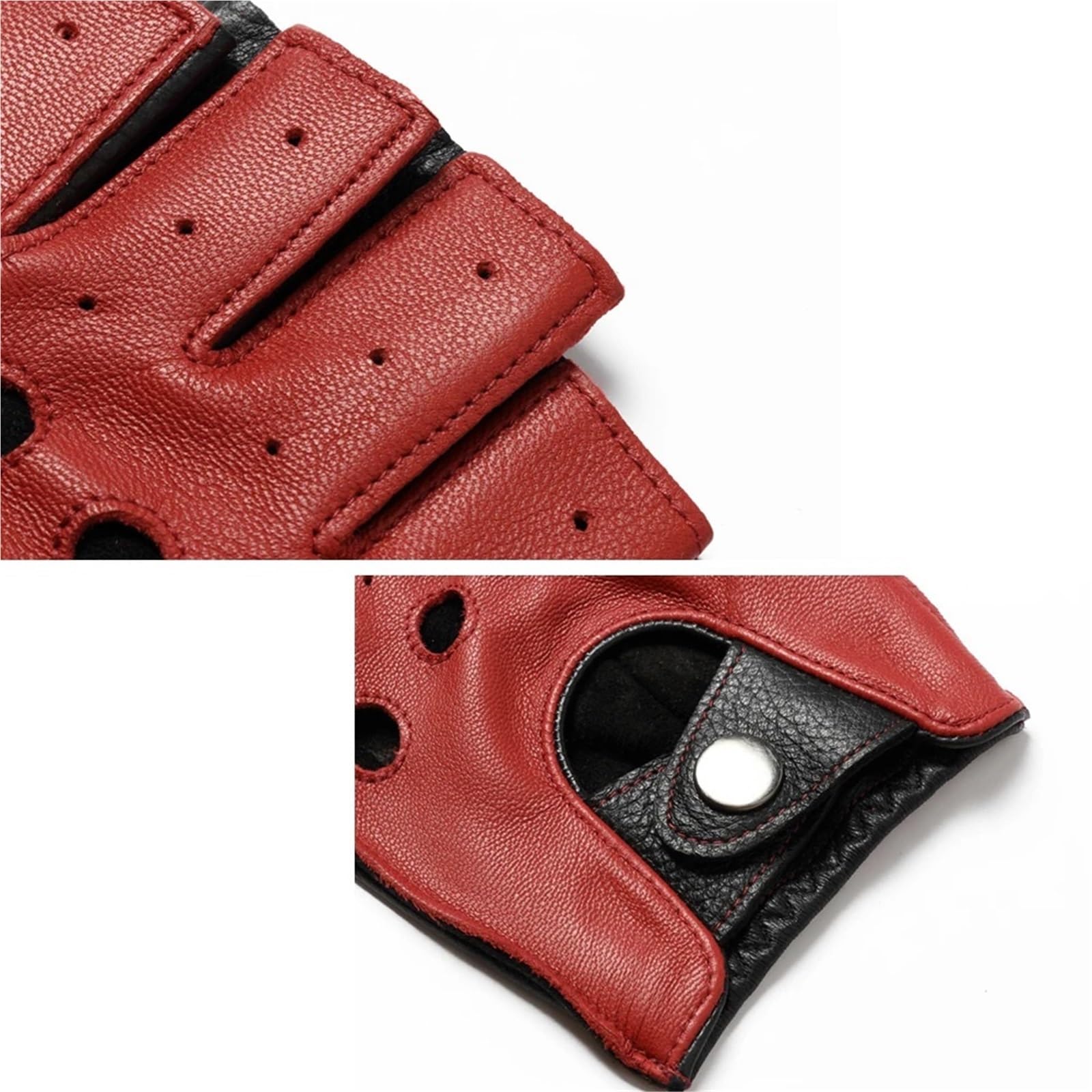 Guanti da Guida in Pelle Guanti da uomo in pelle a mezza dita sottili primaverili, guida e equitazione, Luvas Guantes
