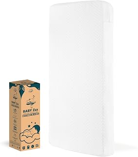 Dream On Me Baby Zzz 5" Dual-Sided Crib & Toddler Mattress - GREENGUARD Gold Certified, Waterproof Washable Cover, Standard Full-Size Fit (52x28x5")