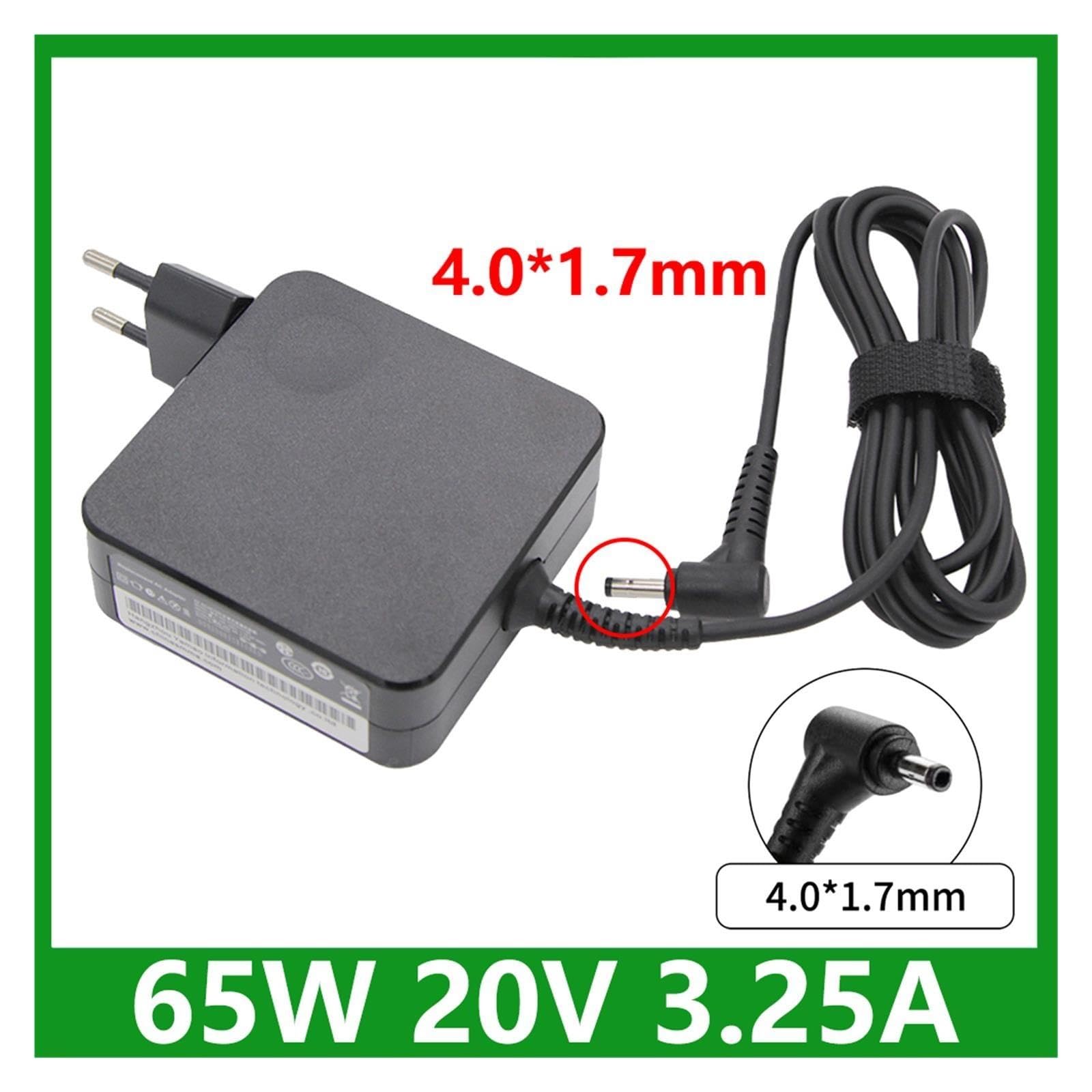 Cargador De Vuelta De CA De 65 W, 4,0 X 1,7 Mm, Compatible con Thinkpad, Compatible con IdeaPad, 330s 320 100-15 B50-10 Yoga 710 510-14ISK, Compatible con Adaptador Redmibook 14 13