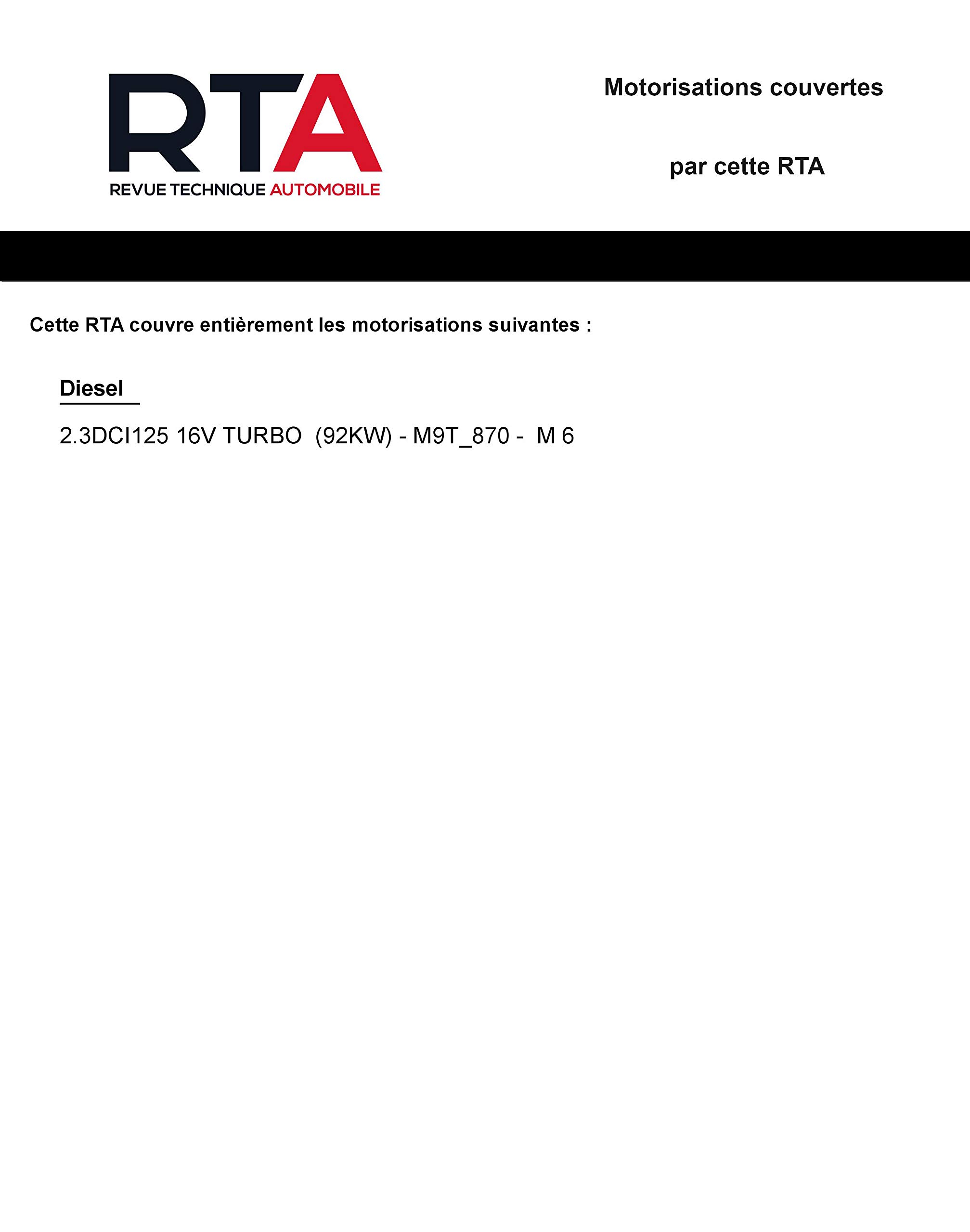 E.T.A.I - Revue Technique Automobile 797 - RENAULT MASTER III - 04-2010 à 2015