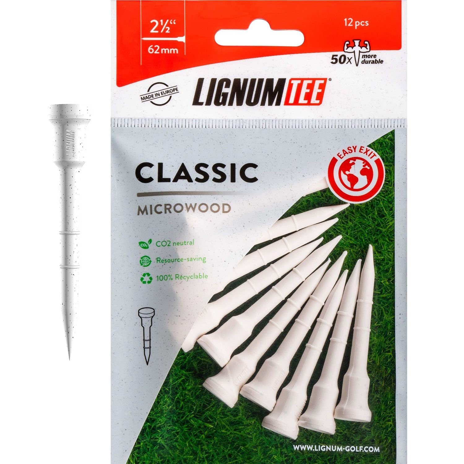 LIGNUM Unbreakable Microwood Golf Tees 50x More Durable/Adjustable Golf Tee/Innovative Wood Fiber and Natural Adhesives/Golf Tee, Golf Tees, Tees Golf, Golf Ball Tees