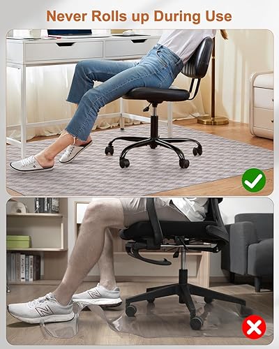 Vista 54 de Blvornl Tapete grande para silla de oficina para suelo de madera dura, tapete para silla con ruedas para madera dura, protector de suelo duro Gris