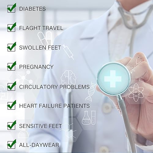 Miniatura 5 de NOVAYARD Calcetines antideslizantes para diabéticos, calcetines anchos de neuropatía para hospital bariátrico edema, 3 pares