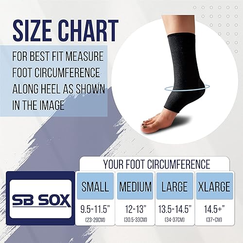 Miniatura 4 de SB SOX Tobillera de compresión (par)  Gran soporte de tobillo que se mantiene en su lugar  Para esguinces de tobillo y tendón de Aquiles  Manga de
