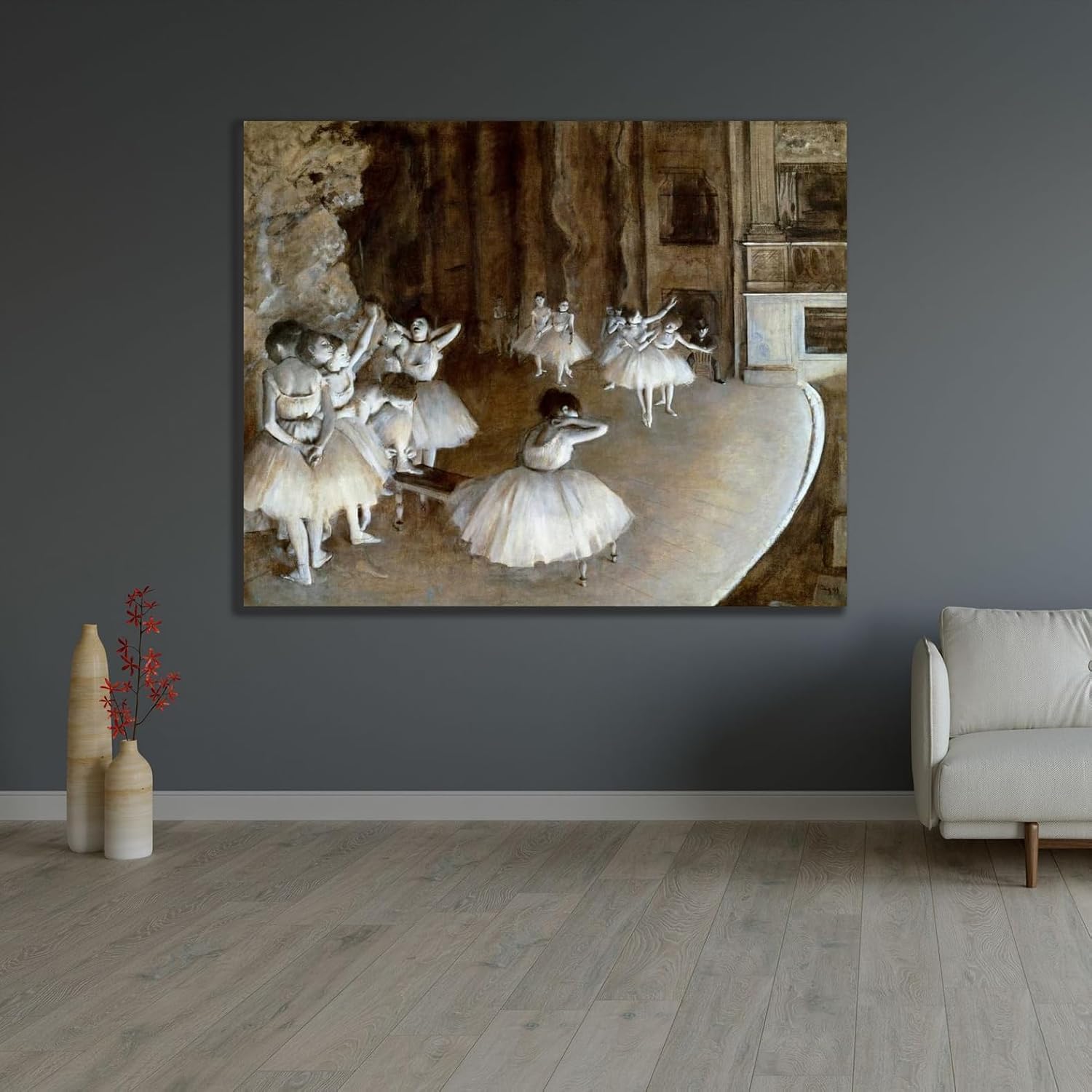 ArtDirect Ballet Rehearsal on the Set, 1874 Unframed Art Print Giclee Poster by Degas, Edgar - Ready for Framing with Customization Sizes 10x8, 14x11, 20x16, 30x24, 45x36, and 60x48 Inches