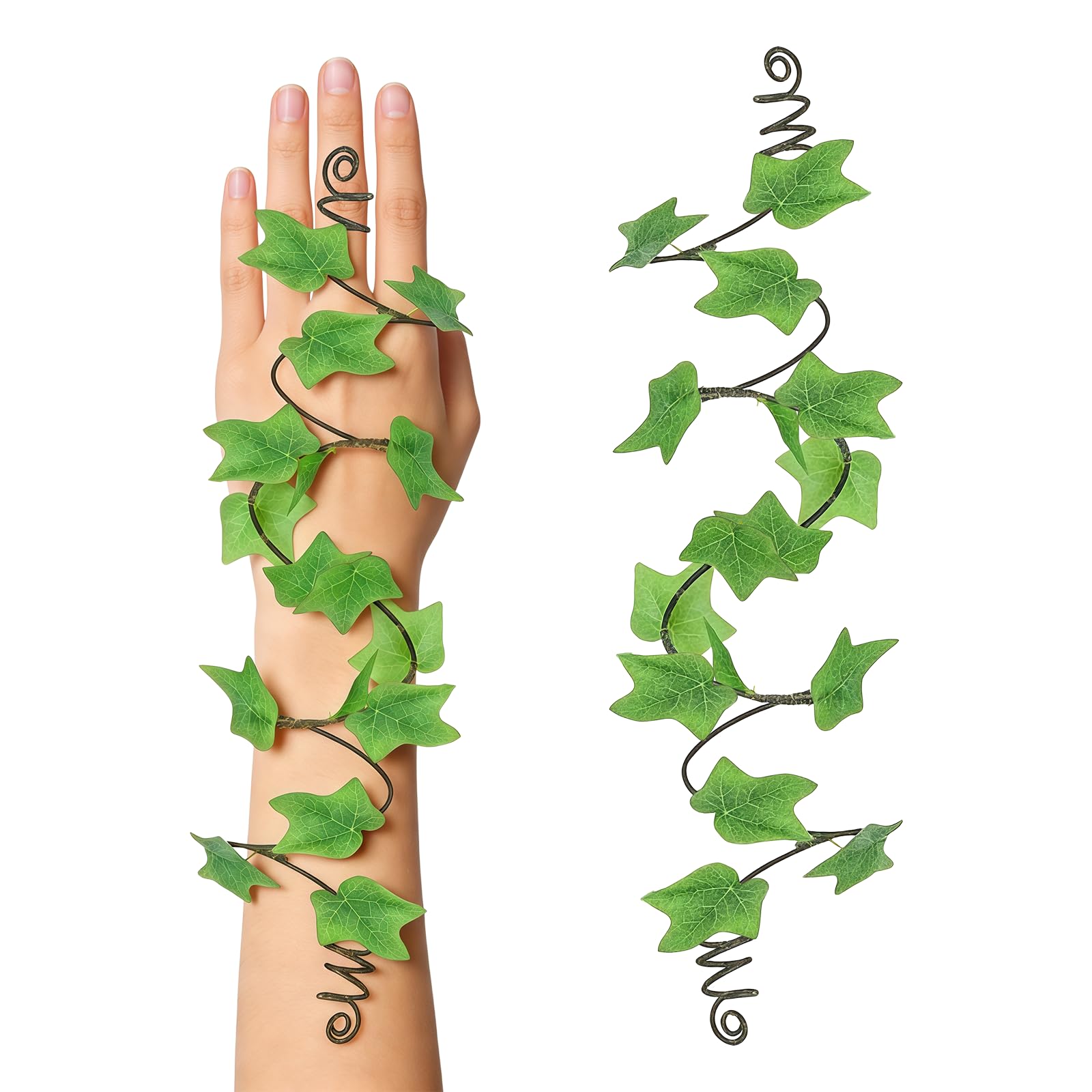 HAICN 2PCS Ivy Arm Wrap Floral Arm Wrap Forest Mother Nature Accessories Woodland Fairy Cosplay Accessories for Christmas Birthday Easter Party Supplies Elf Costume Cosplay