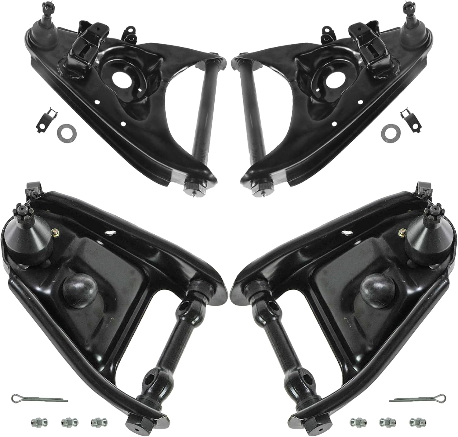 TRQ Front Upper & Lower Control Arm with Ball Joint Set Compatible with 73-99 Chevrolet GMC