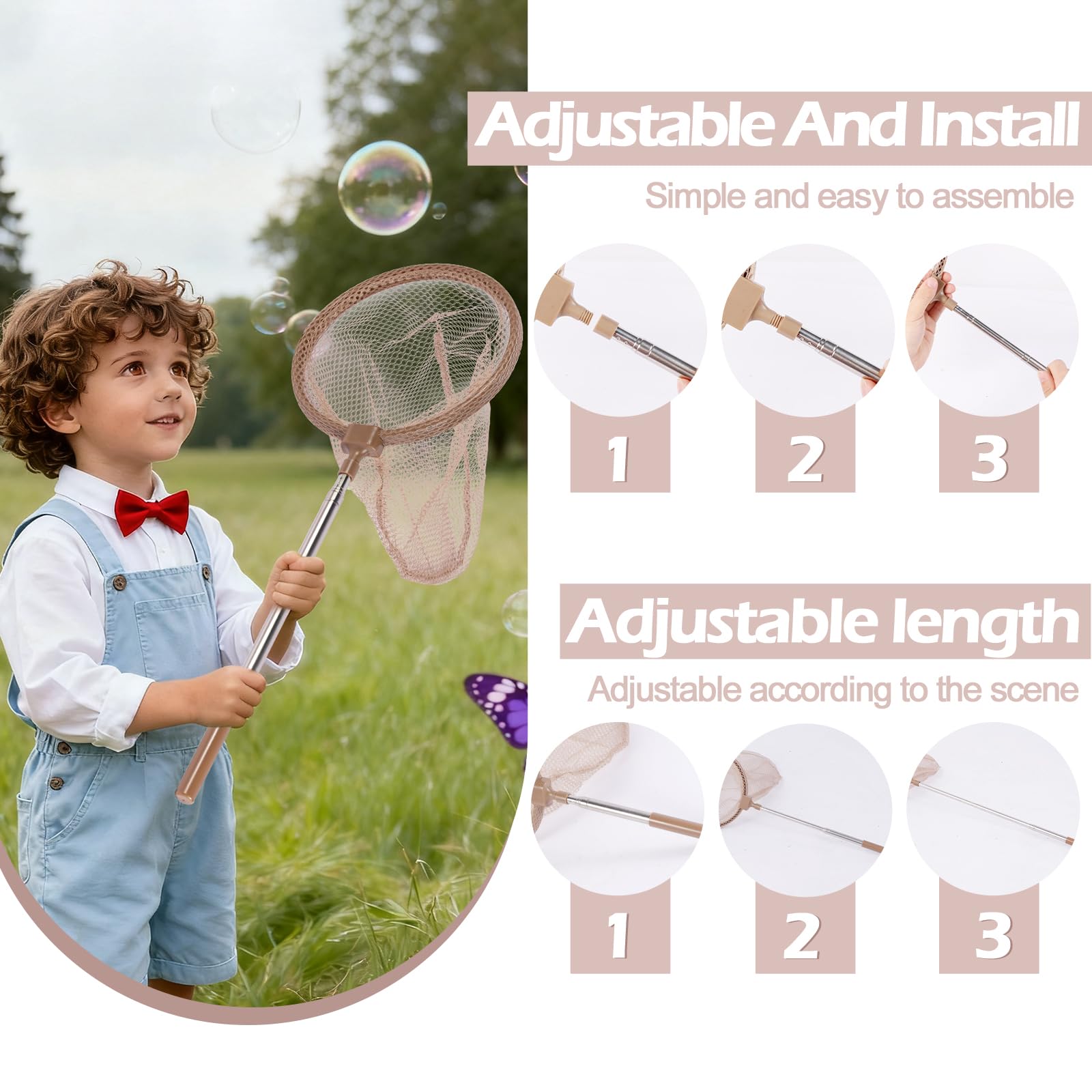Astarama Kit acchiappa-Insetti in Legno per Bambini, 11 Pezzi Set da Esploratore con retino per Farfalle, Lente d'Ingrandimento, Habitat per Insetti, binocolo, Bussola, per Cortile e Campeggio