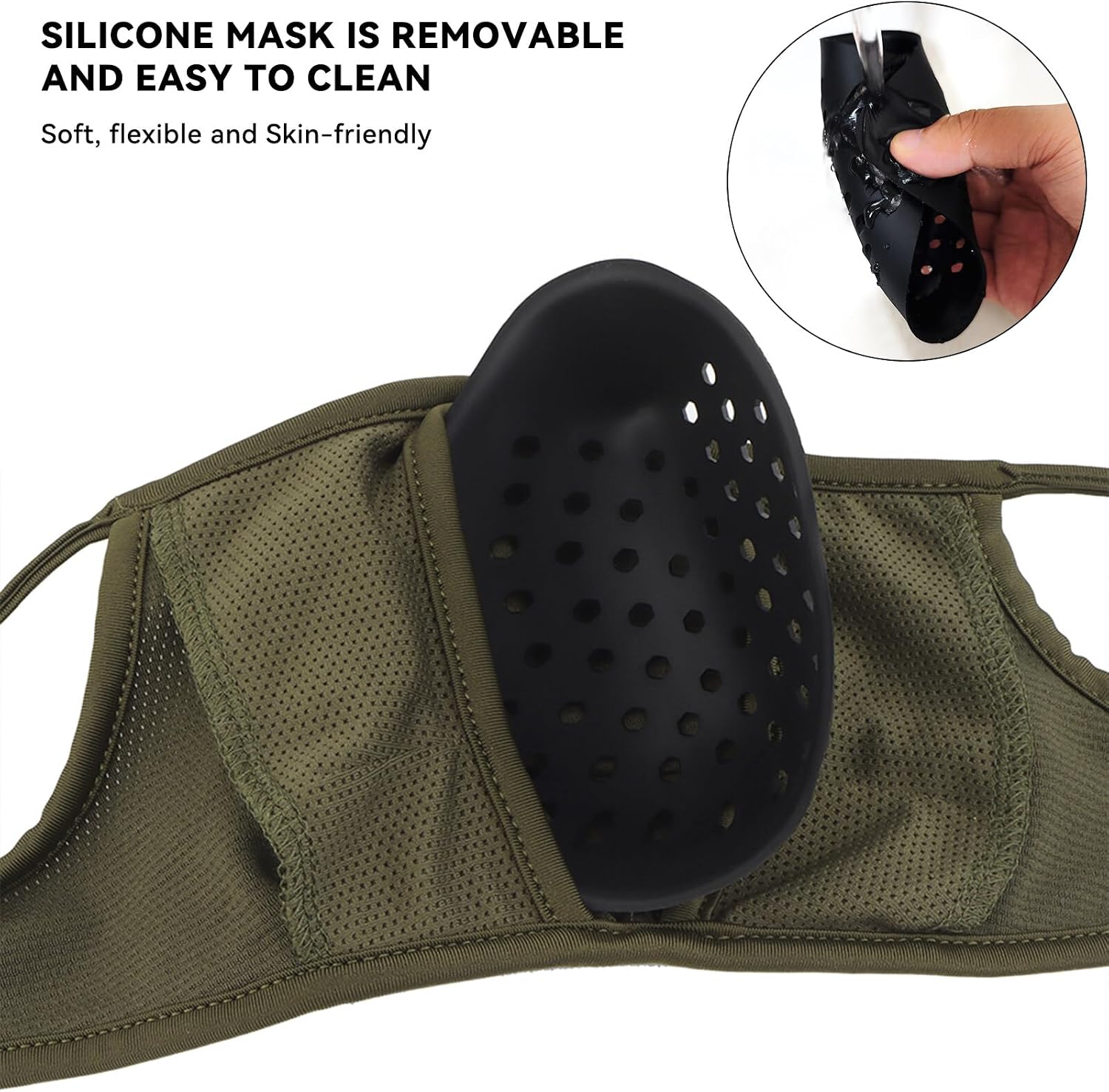 Shooting Mask,Half Face Silicone Mask,Multifunctional Riding Breathable Face Shield for Outdoor/BBS/Paintball/Shooting/CS Survival Game