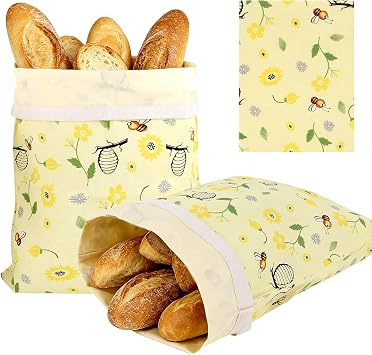 2-Pack Beeswax Bread Bags for Sourdough & Homemade Bread,Reusable Cotton Storage Bags,17X13 Inch Extra Large Airtight Food Keeper to Keep Fresh