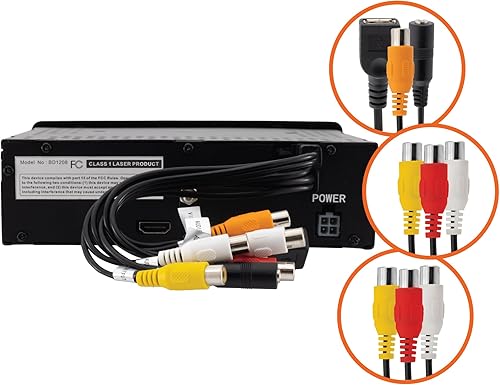 Miniatura 7 de Autopro BD1208 En Dash Un Din tamaño Blu-Ray reproductor de DVD sin radio AM/FM, negro