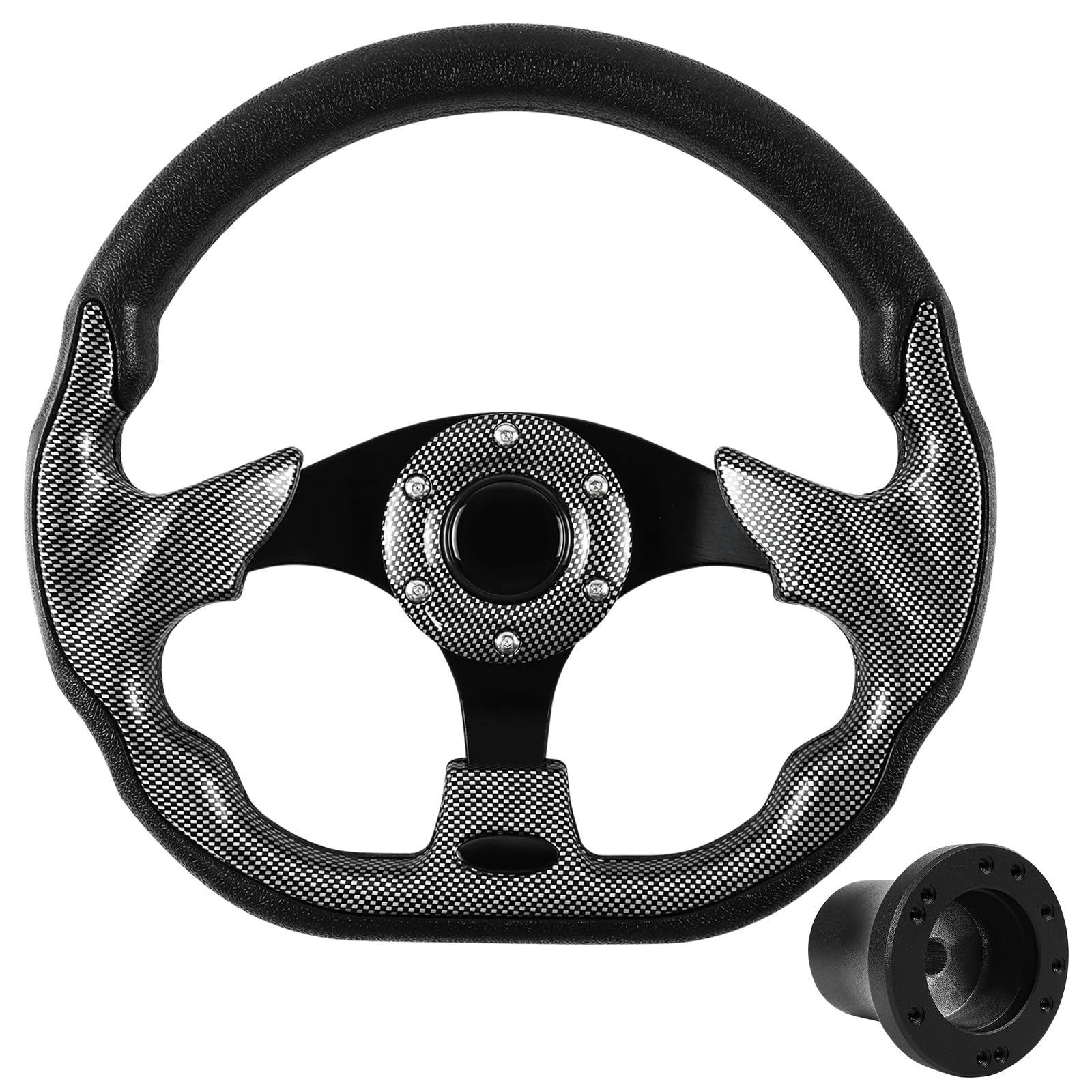 VOONKE Golf Cart Accessories D-bottom and Golf Adapter for YAMAHA Bundle-(black gray)