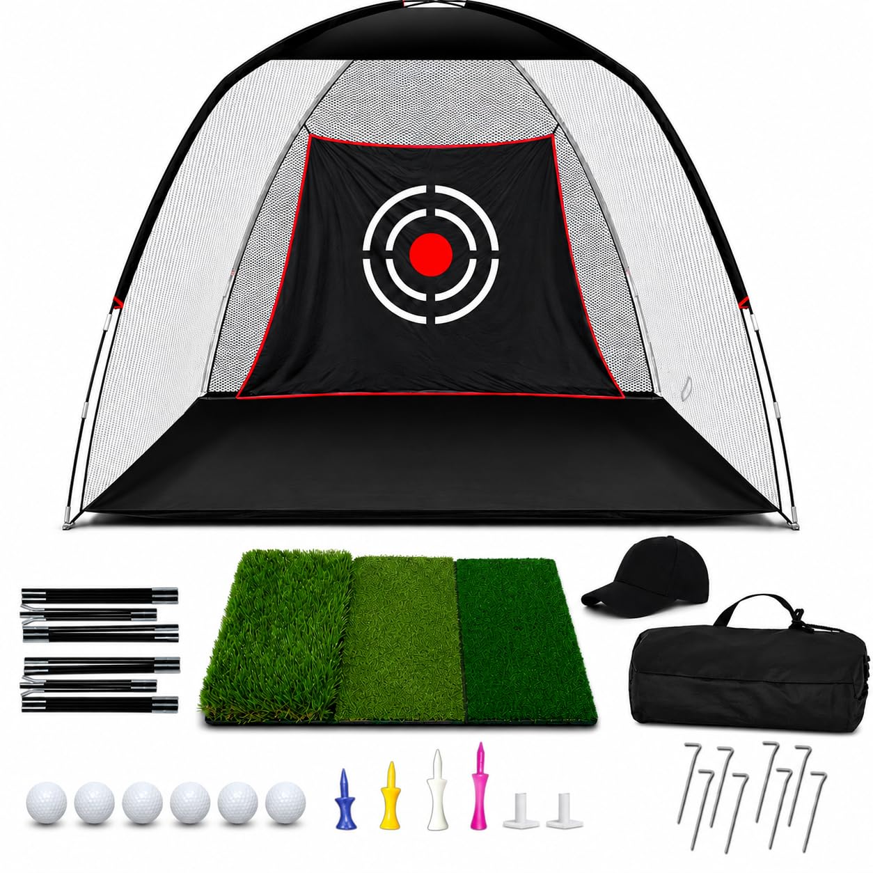 KAIDIDA Golf Practice Net 10x7ft with Mat and Balls