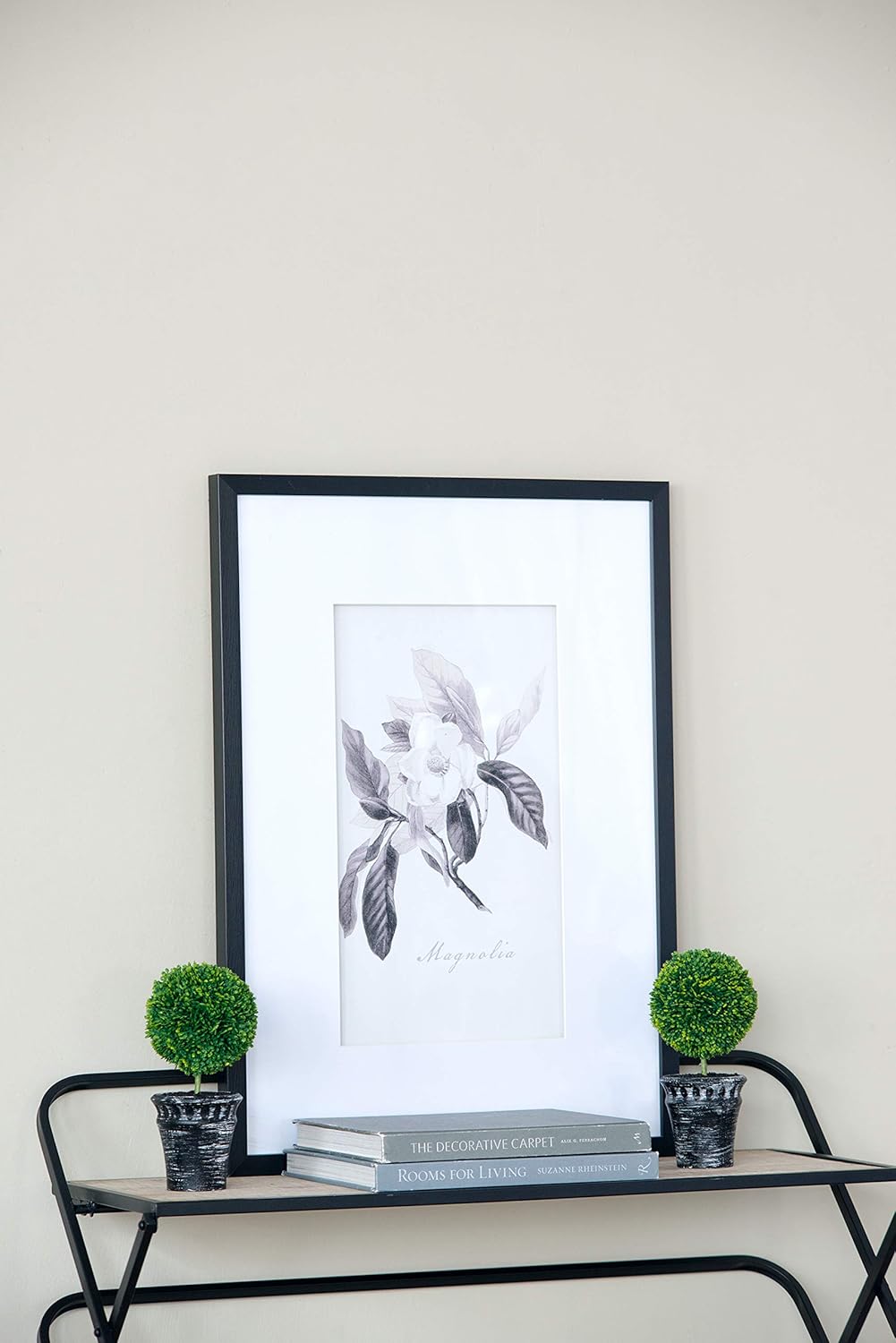 A&B 29570-BLAC-AB S/2 D4x9.5 Mini Fauxtopiaries, Black Pot