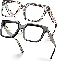 Vista 31 de VISOONE - Lentes rectangulares TR90 para bloquear la luz azul, gafas de computadora con estilo preppy para mujeres y hombres, diseño Cougar