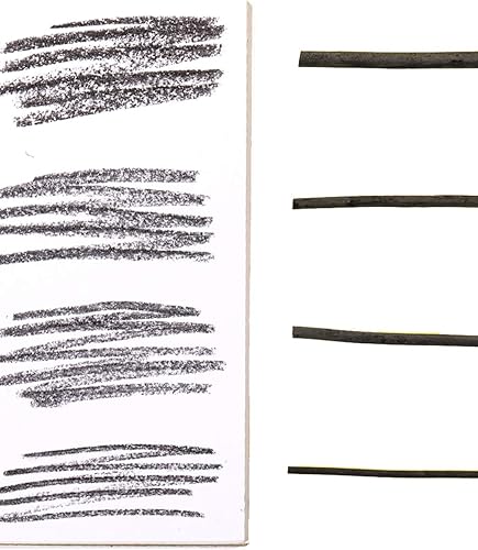 Miniatura 4 de Juego de lápices de dibujo, lápices de dibujo artístico, juego de carbón (palos de carbón de 0.118-0.315 in, 6 piezas)