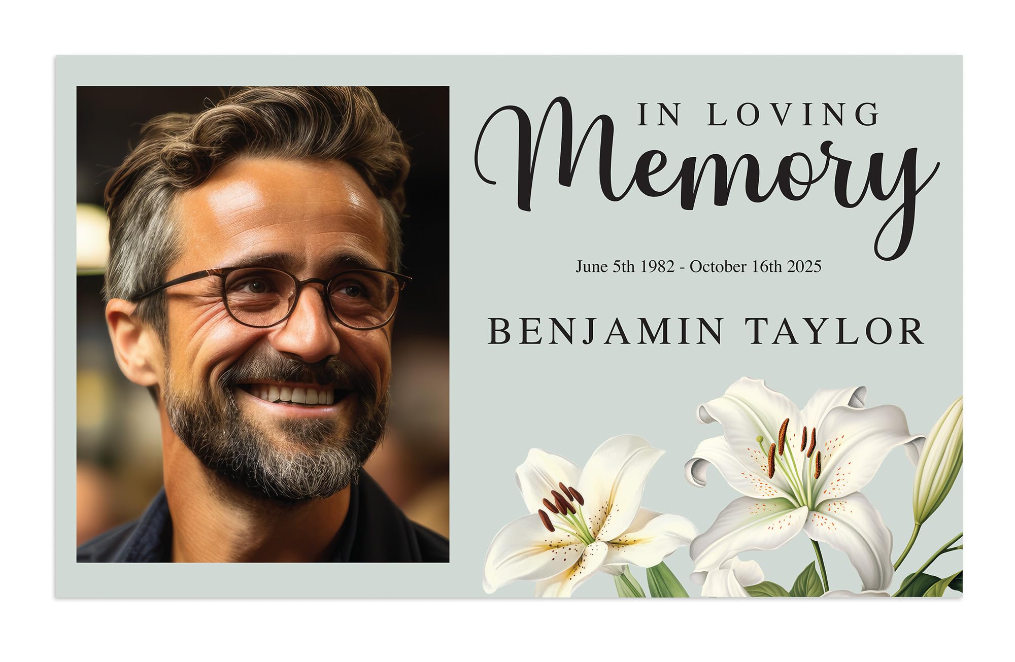 Large Personalised Funeral Memorial Photo Banner In Loving Memory Celebration of Life Funeral Condolence Ceremony Decorations Remembrance Keepsake for Wake (Lilly Photo)