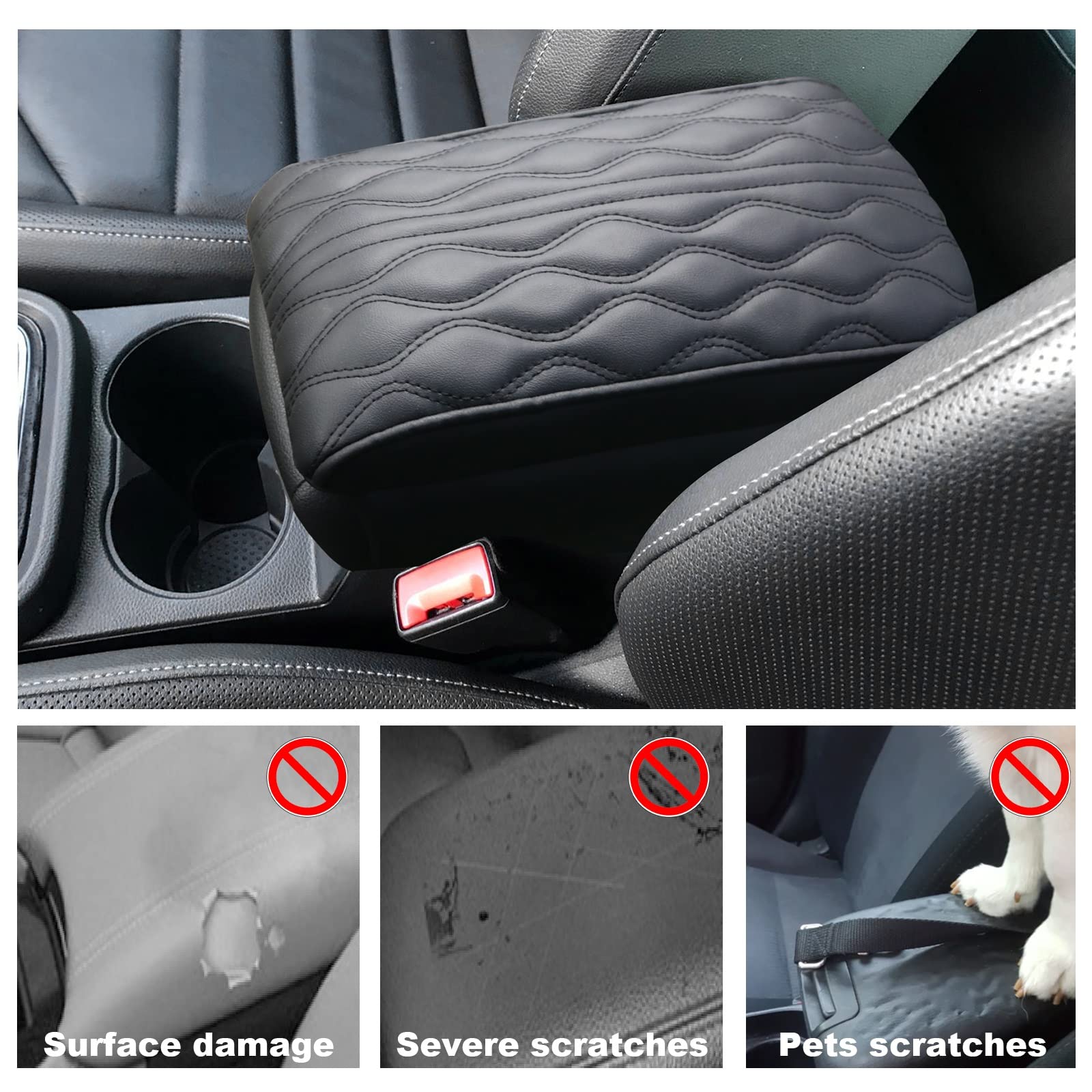 Cubierta Protectora De La Caja del Reposabrazos del Control Central del Coche para Seat para Ateca 2016 2017 2018 2019 2020 2021 2022 Accesorios Interiores