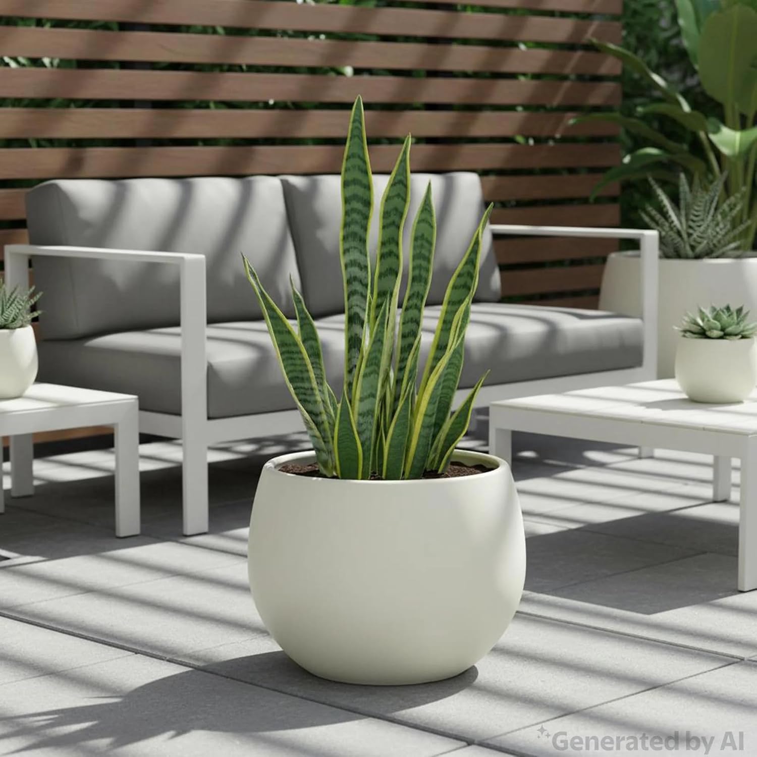Large Round Resin Planter 16" x 16" x 12", Vanilla Dream Cream Flower Pot, Heavy Duty Indoor Outdoor Plant Container for Patio Garden Living Room, Modern Decorative
