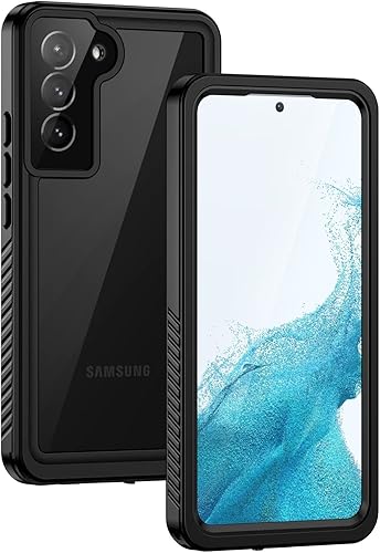 Lanhiem Funda para Samsung Galaxy S22, IP68 impermeable a prueba de polvo con protector de pantalla integrado, funda protectora de cuerpo completo
